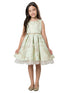 Girls Multi Color Floral Pleated Jacquard Crystal Tulle Flower Girl Dress 2-16 - SophiasStyle.com