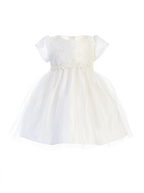 Baby Girls Multi Color Sequin Floral Lace Crystal Tulle Tea Length Flower Girl Dress S-XL - SophiasStyle.com