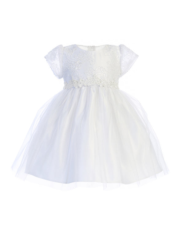 Baby Girls Multi Color Sequin Floral Lace Crystal Tulle Tea Length Flower Girl Dress S-XL - SophiasStyle.com
