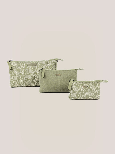 sazan-jujube-3-piece-pouch-clutch-purse-set-paisley-floral jujube bags at sophiasstyle.com 3-Piece Pouch Set
