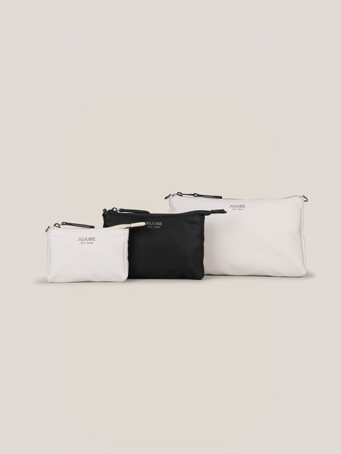 witney-carson-3-piece-pouch-set-cloud-black jujube bags at sophiasstyle.com 3-Piece Pouch Set