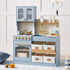 Tiny Land® Pretend Play Kitchen for Kids - Serenity Wooden Kitchen – Blue