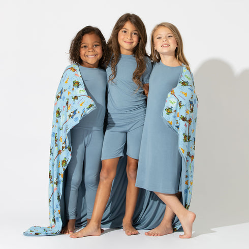 oasis-teal-bamboo-girls-long-sleeve-dress-bellabu-bear - Sophia's Style -6