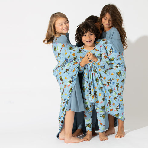 oasis-teal-bamboo-girls-long-sleeve-dress-bellabu-bear - Sophia's Style -7