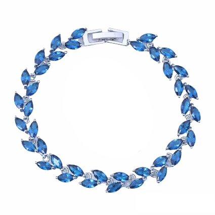 tennis-bracelet-blue-sapphire-marquise-cut-tennis-bracelet-with-blue-sapphire-cubic-zirconia-Sophia's StyleBracelets-1