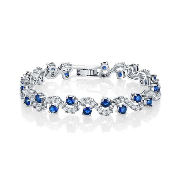 tennis-bracelet-with-round-cut-sapphire-and-white-diamond-cubic-zirconia-Sophia's StyleBracelets-1