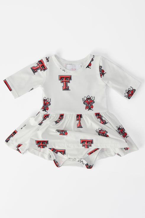 texas-tech-white-raider-red-3-4-sleeve-twirl-bodysuit-Sophia's Style-2