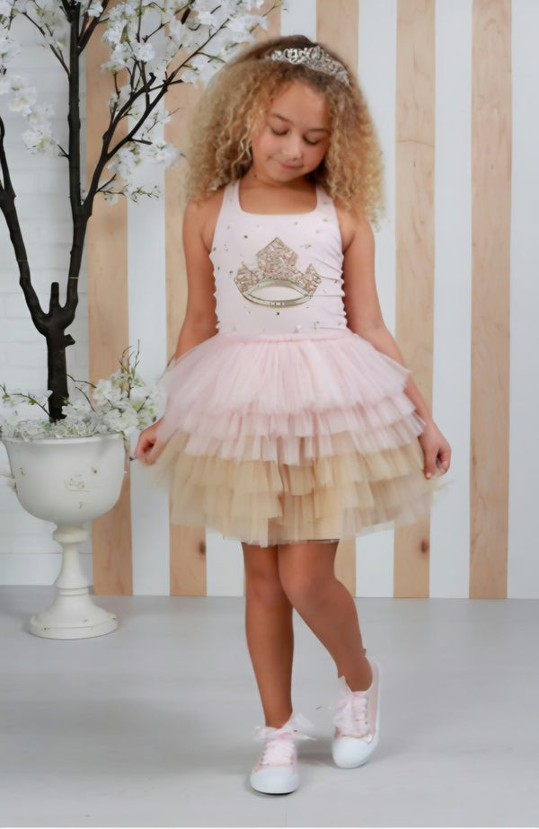 Girls Pink Tiara Tutu Dress 12M-14