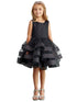 Girls Black Glitter Horse Hair Ruffles Flower Girl Dress 2-12 SophiasStyle.com 1