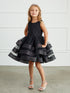 Girls Black Glitter Horse Hair Ruffles Flower Girl Dress 2-12 SophiasStyle.com 2