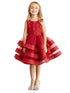 Girls Burgundy Glitter Horse Hair Ruffles Flower Girl Dress 2-12 SophiasStyle.com 1
