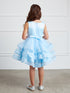 Girls Sky Blue Glitter Horse Hair Ruffles Flower Girl Dress 2-12 SophiasStyle.com 2