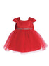 Baby Girls Red Square Neckline Cap Sleeve Flower Girl Dress 6-24M SophiasStyle.com