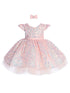 Baby Girls Pink Soft Sequin Adorned Flower Girl Dress 6-24M - SophiasStyle.com
