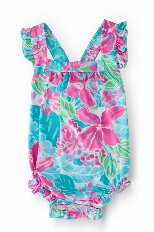 tropical-punch-ruffle-cross-back-romper Mila & Rose - Sophia's StyleRuffle Cross Back Romper-1