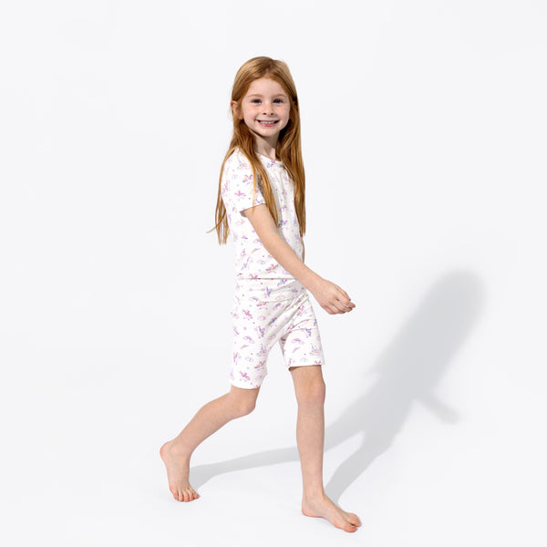 unicorn-bamboo-kids-pajama-short-set-bellabu-bear - Sophia's Style The "Easy Two-Piecey"-1