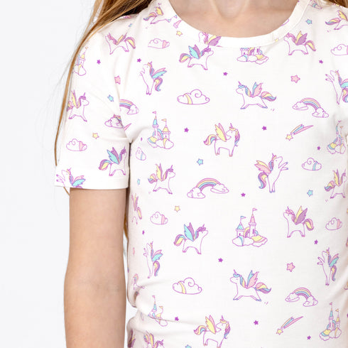 unicorn-bamboo-kids-pajama-short-set-bellabu-bear - Sophia's Style -3
