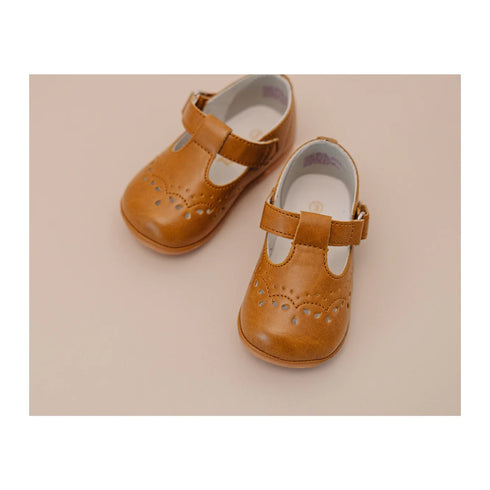 Zapatos de moda Mary Jane con diseño de ojales marrones para bebés y niñas, talla 1-7