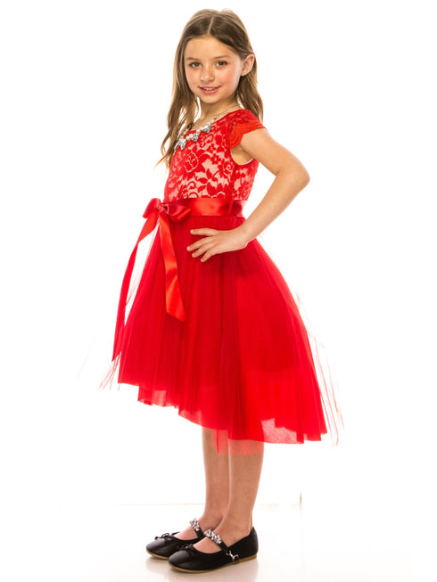 Just Kids Girls Multi Color Necklace Hi-Low Special Occasion Dress 4-14 - SophiasStyle.com