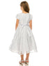 Just kids Girls Communion Dress with Floral Applique, Double Bow Waist Sash, and Satin Trim, Sizes 4-18 - SophiasStyle.com