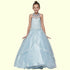 Little Girls Blue Dazzling Rhinestone Pearls Halter Neck Pageant Dress 2-6 - SophiasStyle.com