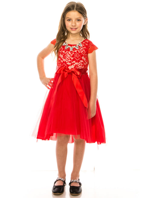 Just Kids Girls Multi Color Necklace Hi-Low Special Occasion Dress 4-14 - SophiasStyle.com