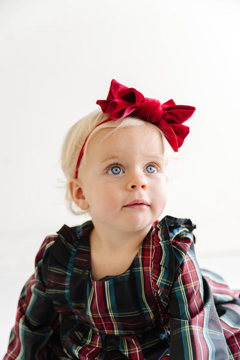 velvet-fab®-skinny-ruby Baby Bling Bows clips headbands - Sophia's Style-