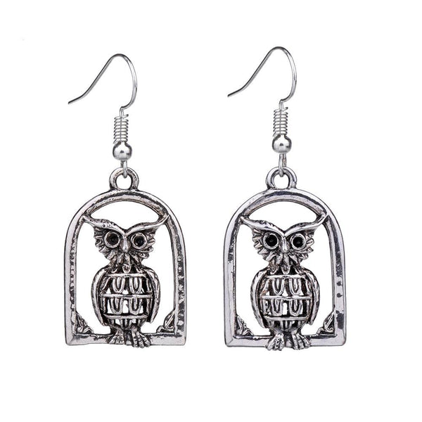 vintage-owl-drop-dangle-retro-earrings-owl-vintage-earrings-Sophia's StyleEarrings-1