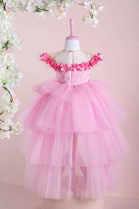 violet-pink-party-dress-layered-tha-dressing - Sophia's Style -3