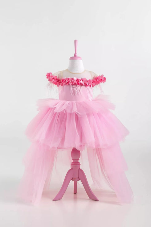 violet-pink-party-dress-layered-tha-dressing - Sophia's Style -4