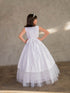 Girls Embroidered Waist Trim Pleated Layered Skirt Communion Dress 4-16