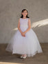Girls Multi Color A-Line Flowered Waist Tulle Flower Girl Dress 2-16