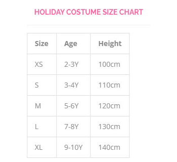 Wenchoice DS638 Costume Size Chart