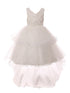 Girls Lace Applique Sequin Tulle Junior Bridesmaid Dress 2-12 - SophiasStyle.com