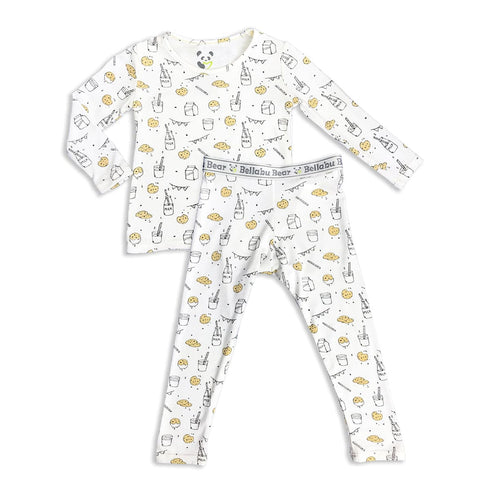 milk-cookies-original-bamboo-kids-pajamas-bellabu-bear - Sophia's Style -5