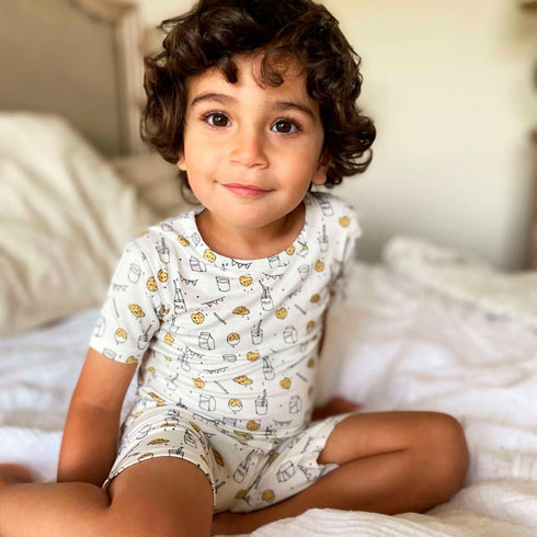milk-cookies-original-bamboo-kids-pajama-short-set-bellabu-bear - Sophia's Style -8
