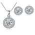 halo-cubic-zirconia-necklace-set-Sophia's StyleJewelry Sets-1