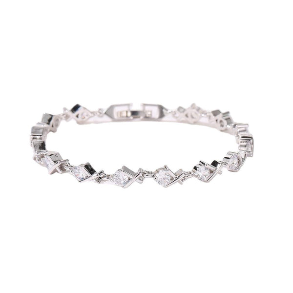 xo-tennis-bracelet-with-round-cut-white-diamond-cubic-zirconia-stones-Sophia's StyleBracelets-1
