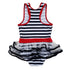 Little Girls Navy White Stripe Skirted One Piece Swimsuit 2T-7 - SophiasStyle.com