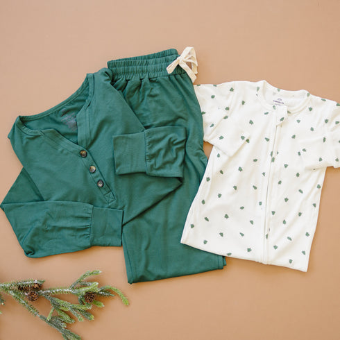 womens-green-emerald-bamboo-pajamas Little Joy Co - Sophia's Style-11