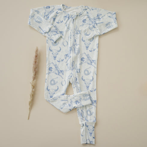 cowboy-blues-ribbed-bamboo-zippy-pajamas Sophia's Style-1