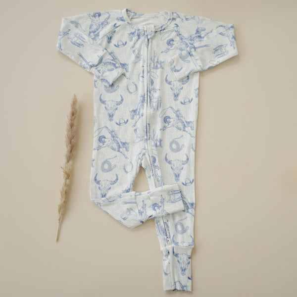 cowboy-blues-ribbed-bamboo-zippy-pajamas Sophia's Style-1
