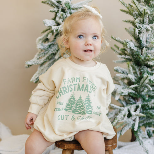 farm-fresh-christmas-trees-sweatshirt-romper-cream Sophia's Style-1