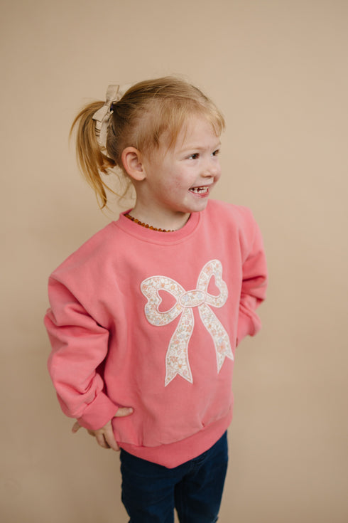 applique-floral-bow-crewneck-sweatshirt Little Joy Co - Sophia's Style-14