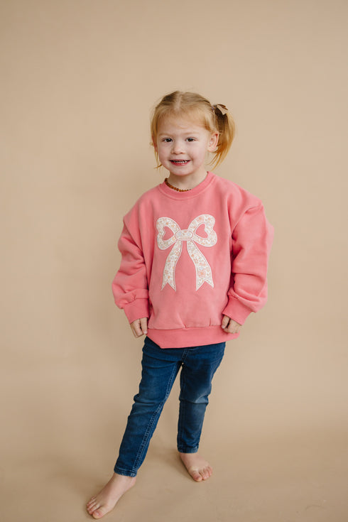 applique-floral-bow-crewneck-sweatshirt Little Joy Co - Sophia's Style-13