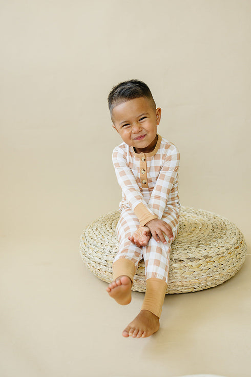 golden-gingham-2pc-henley-bamboo-pajamas Little Joy Co - Sophia's Style-7