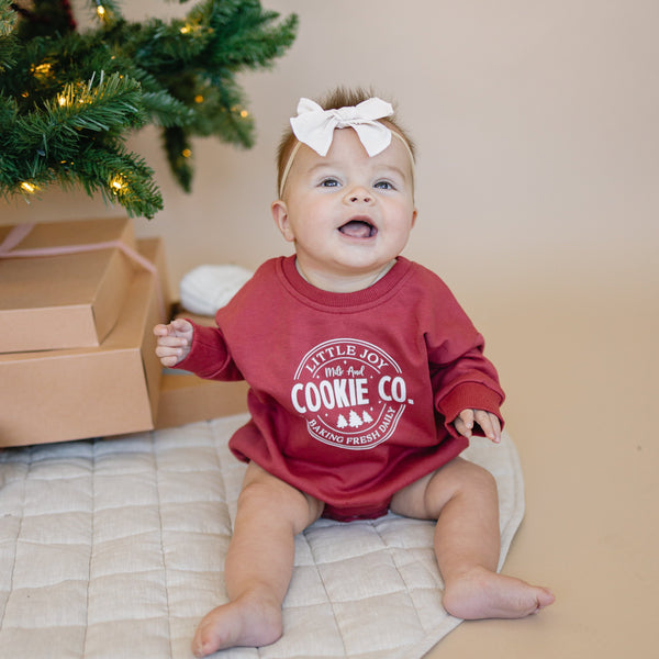 little-joy-cookie-co-christmas-sweatshirt-romper Sophia's Style-1