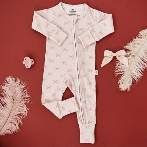 blushing-bows-ribbed-bamboo-zippy-romper Little Joy Co - Sophia's Style-2