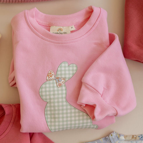 applique-bunny-crewneck-sweatshirt Little Joy Co - Sophia's Style-2
