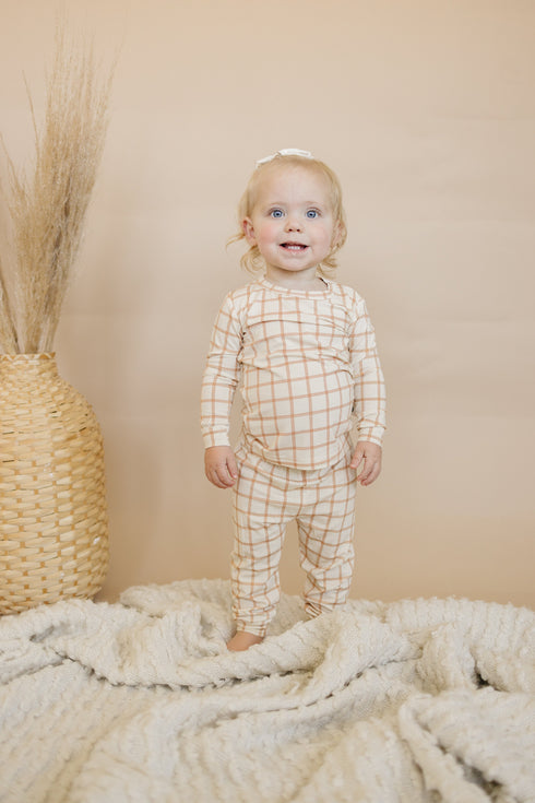 pumpkin-plaid-bamboo-baby-pajamas-2-piece-set Little Joy Co - Sophia's Style-5